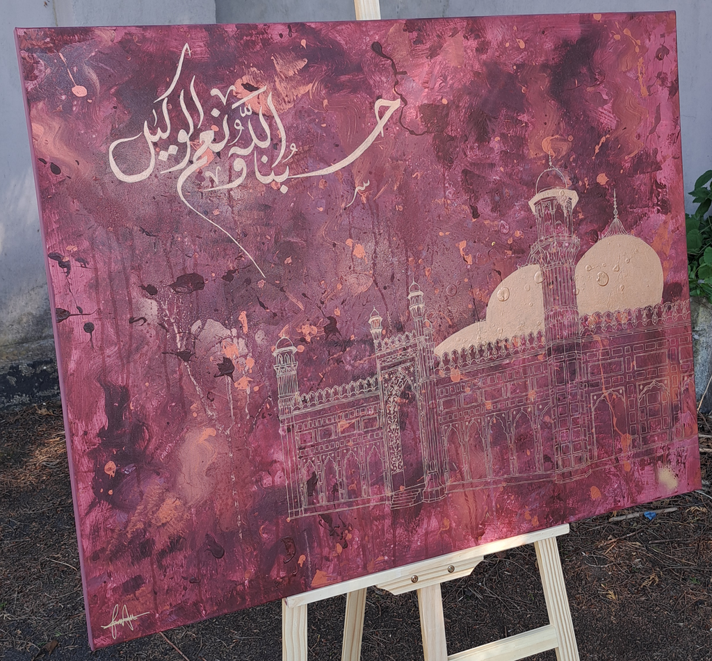 Badshahi Masjid — Original Mixed Media Canvas