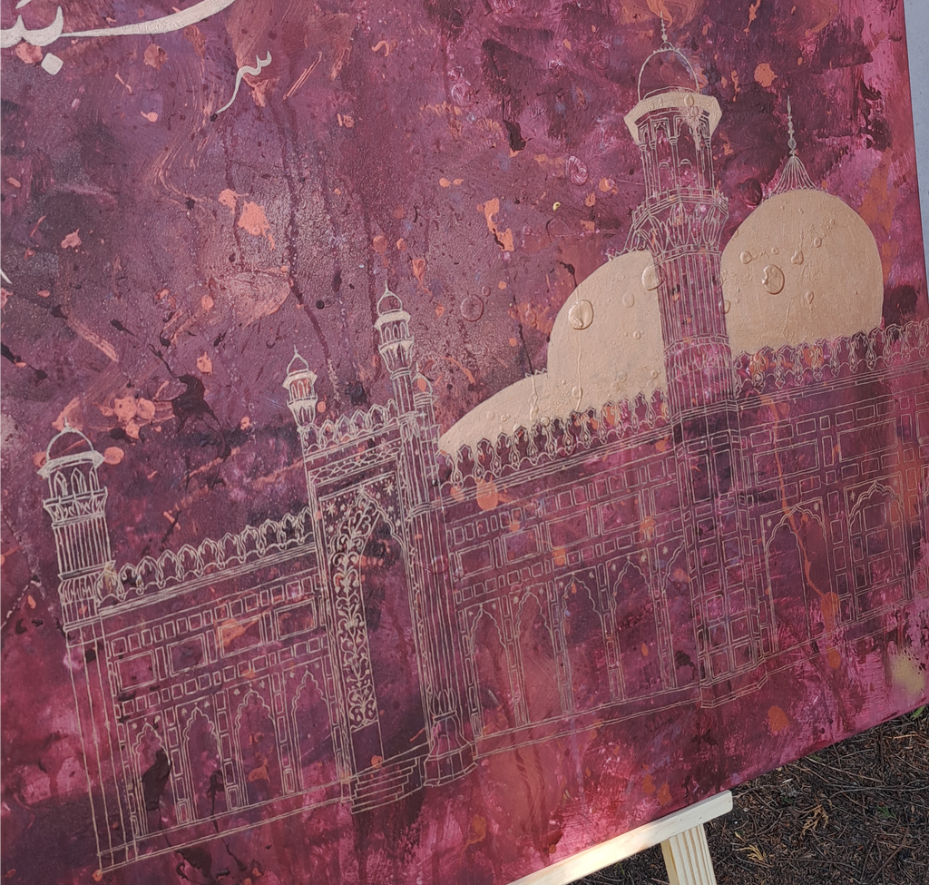 Badshahi Masjid — Original Mixed Media Canvas