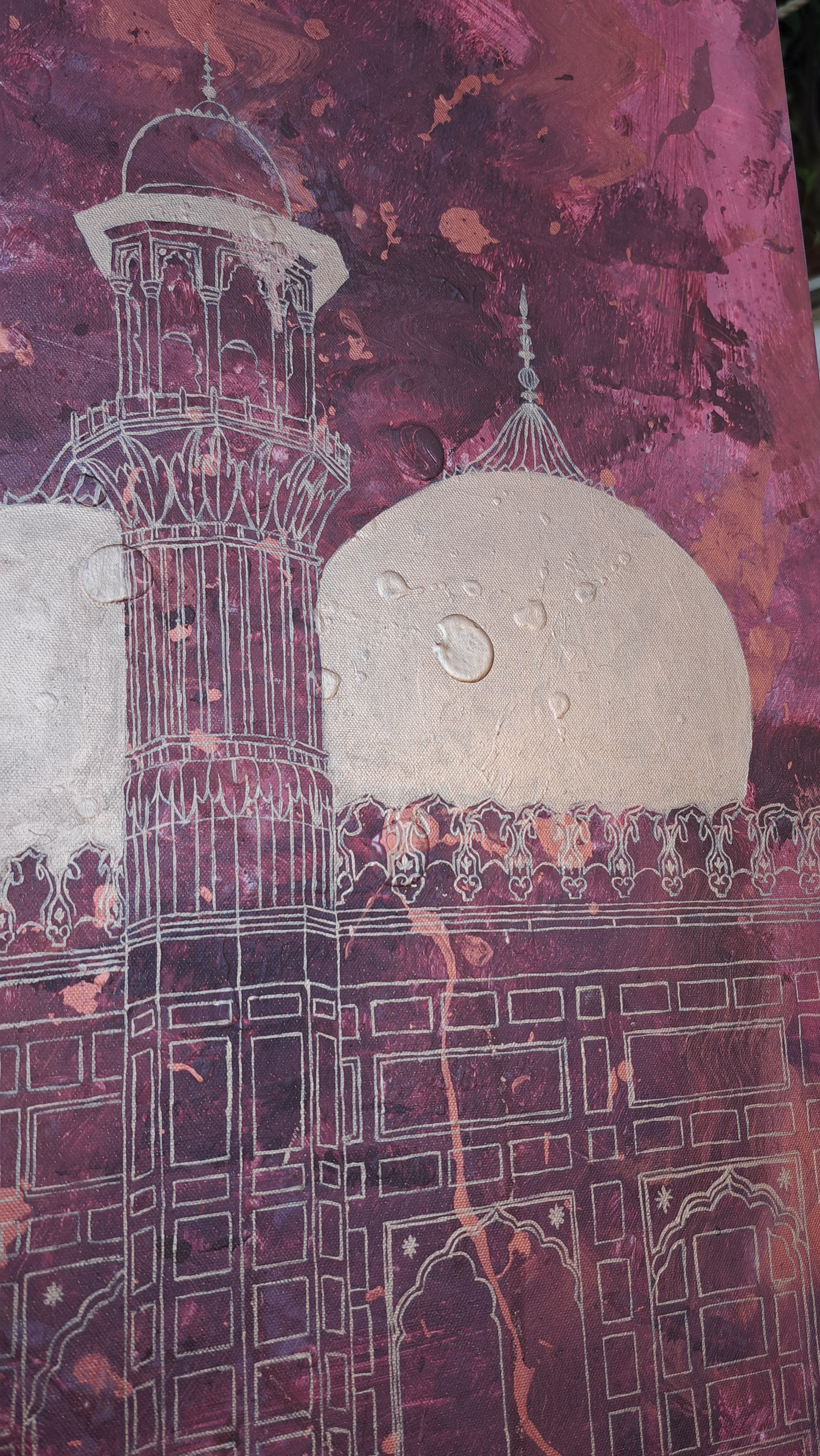 Badshahi Masjid — Original Mixed Media Canvas