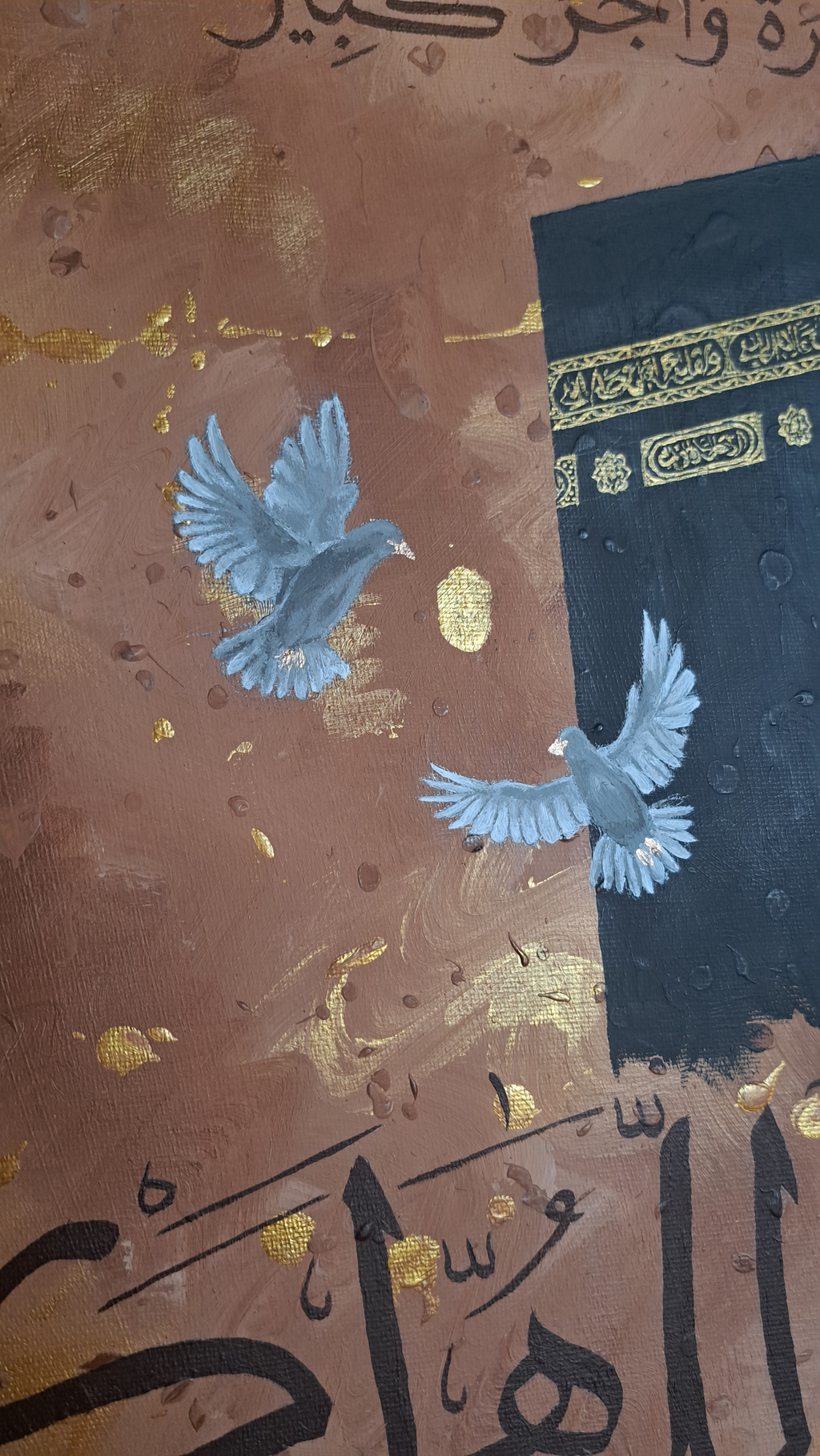 Two Doves, One Journey — Original A3 Acrylic Canvas